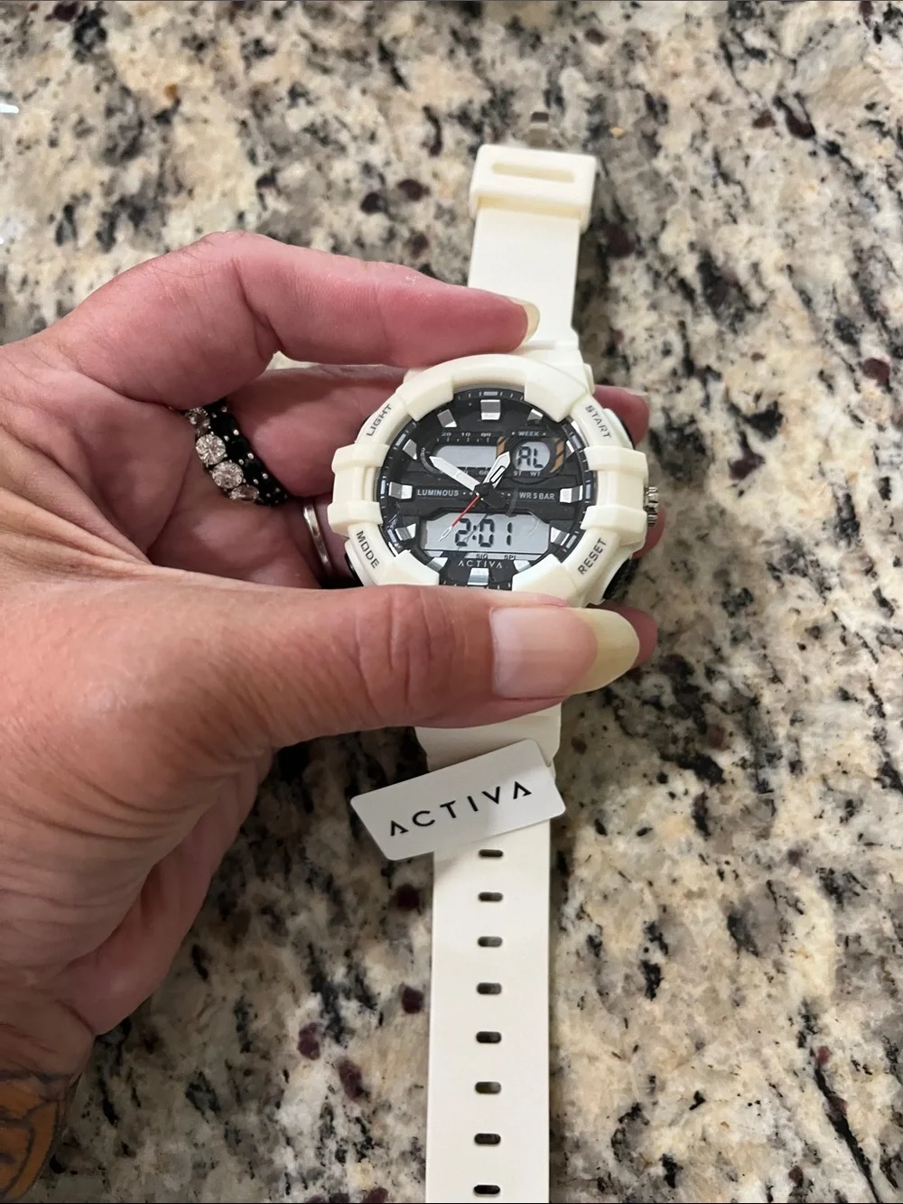 Ativa Cream Dual-Display Sport Watch